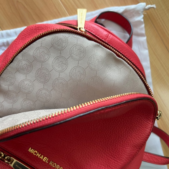 MICHAEL KORS Medium Red Watermelon Leather Backpack